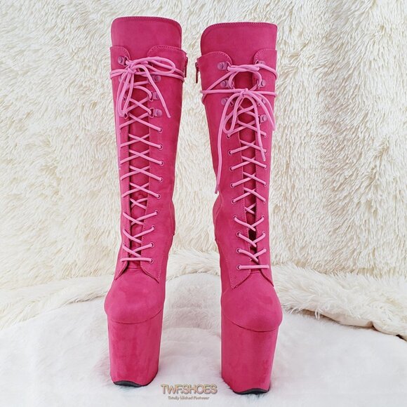 Flamingo 1050 Hot Pink 8" High Heel Calf Boots - Picture 10 of 12